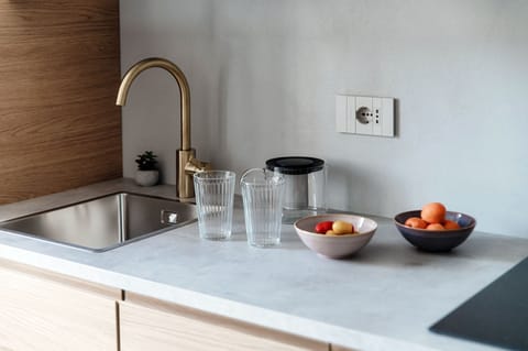 Apartment, Patio, Lake View | Private kitchen | Full-size fridge, microwave, oven, stovetop