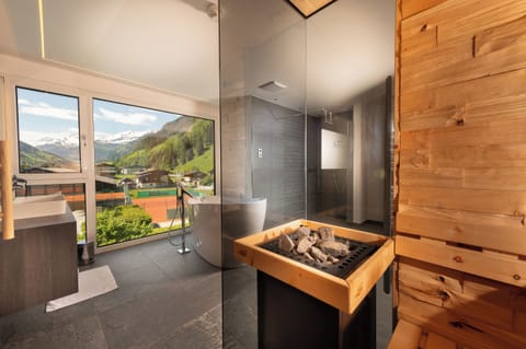 Suite | Bathroom | Shower, free toiletries, hair dryer, bathrobes