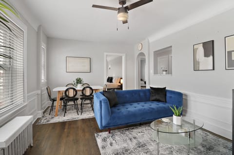 Deluxe Apartment, 2 Bedrooms | Living area | 55-inch TV with digital channels, streaming services