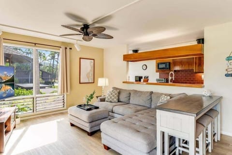 Condo, 1 King Bed with Sofa bed, Kitchen, Mountain View (Kanaloa at Keauhou 804) | Living area | 42-inch flat-screen TV with digital channels