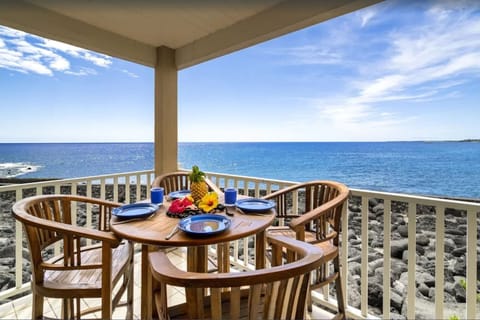 Condo, 1 King Bed with Sofa bed, Lanai, Ocean View (Sea Village 4104) | Outdoor dining
