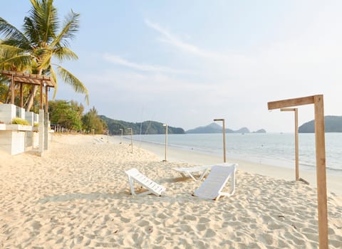 On the beach, white sand