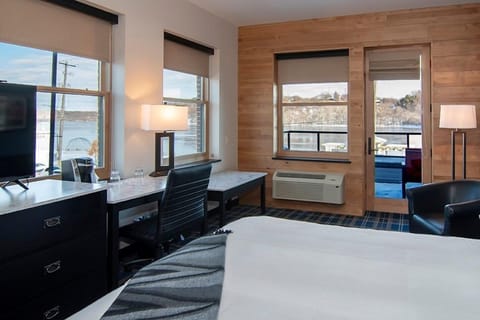 King Balcony Riverview | Individually decorated, individually furnished, desk, blackout drapes