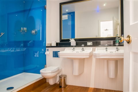 Free toiletries, hair dryer, towels, soap