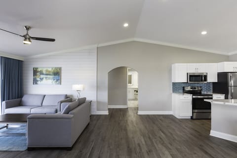 Villa, 2 Bedrooms, Lake View | Living area | 55-inch LED TV with cable channels, TV, table tennis