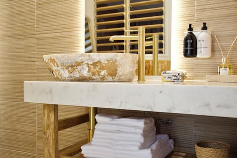 Deluxe Double or Twin Room, Pool View (Terre de Sienne) | Bathroom | Shower, hair dryer, towels, soap