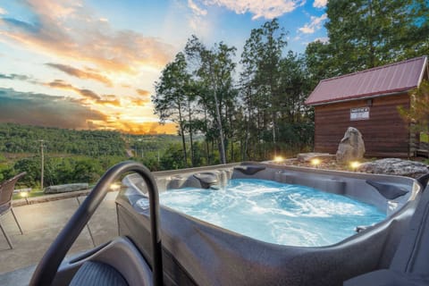 Cabin, 1 Queen Bed with Sofa bed, Hot Tub, Mountain View (Antlers Lodge) | Outdoor spa tub
