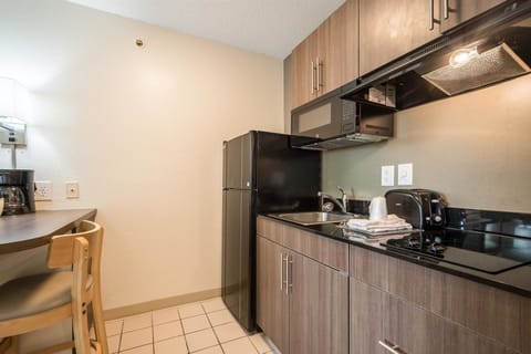 Fridge, microwave, coffee/tea maker