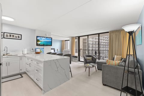 Standard Apartment, Lanai, Ocean View | Living area | Flat-screen TV