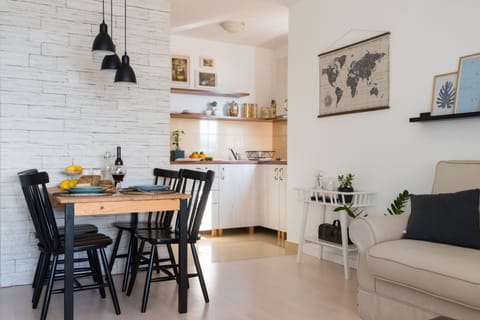 Exclusive Apartment, 1 Bedroom, Sea View | Living area | Flat-screen TV