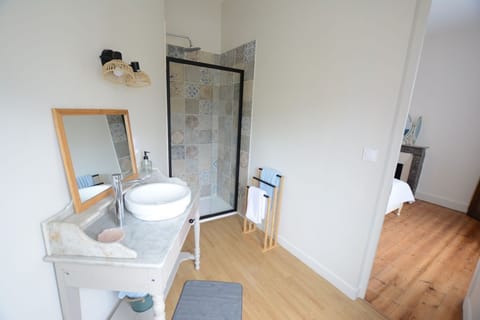 Chambre Filomena | Bathroom | Shower, rainfall showerhead, hair dryer, towels