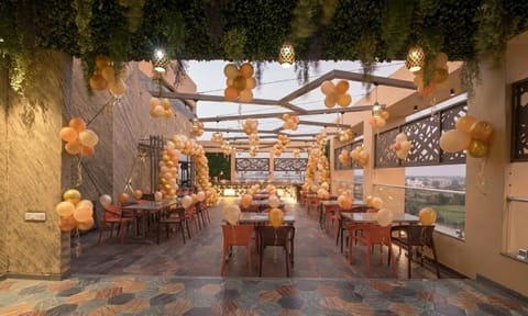 Outdoor banquet area