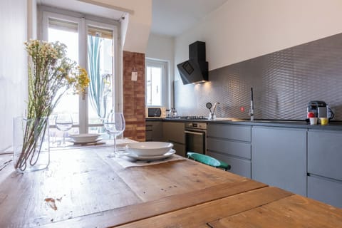 Basic Apartment | Private kitchen | Espresso maker, electric kettle, toaster