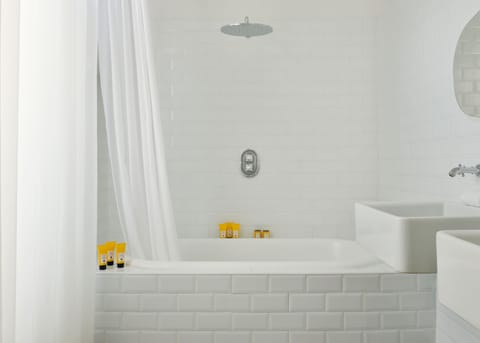 Room 3 faces restaurant terrace | Bathroom | Designer toiletries, hair dryer, bathrobes, slippers