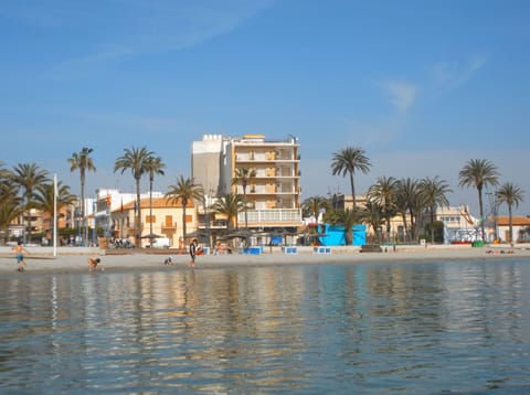 On the beach, white sand