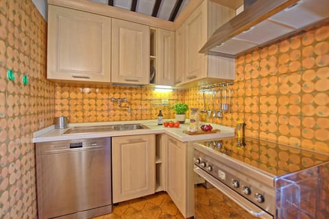 Panoramic Villa, 4 Bedrooms (Uccellaia) | Private kitchen | Full-size fridge, microwave, oven, stovetop
