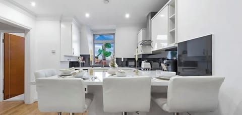 Deluxe Apartment, City View | Private kitchen | Full-size fridge, microwave, oven, stovetop