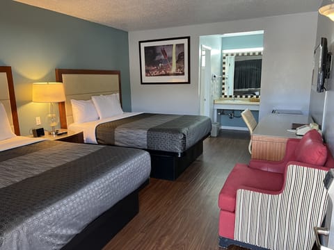 Room, 2 Queen Beds | Individually decorated, individually furnished, desk, laptop workspace