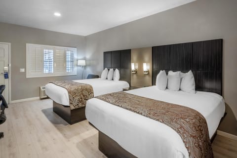 Standard Room, 2 Queen Beds, Non Smoking, Refrigerator & Microwave | In-room safe, iron/ironing board, free WiFi, bed sheets