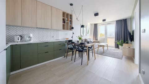 Apartment (43) | Private kitchen | Fridge, stovetop, electric kettle, toaster