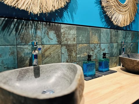 Free toiletries, hair dryer, towels