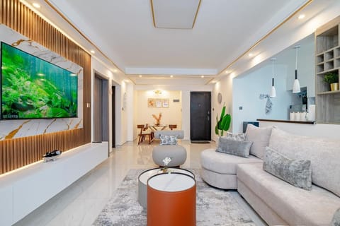 Classic Apartment, Balcony, City View | Living area | 55-inch Smart TV with cable channels, Netflix, first-run movies