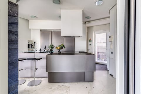 Penthouse, Sea View | Private kitchen | Full-size fridge, microwave, oven, stovetop