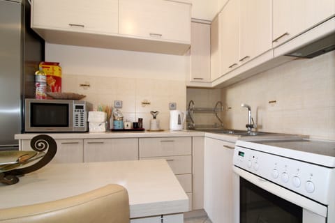 Apartment, City View | Private kitchen | Fridge, microwave, oven, coffee/tea maker
