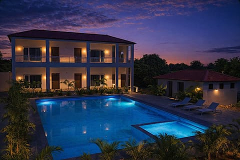 Outdoor pool, open 8:00 AM to 8:00 PM, sun loungers