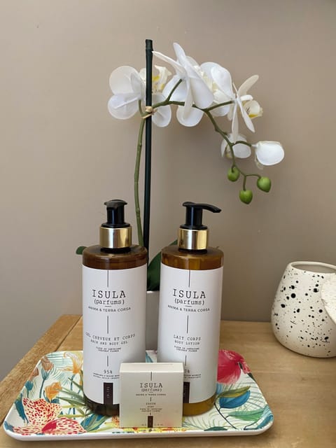 Zingarabella dôme, vue mer | Bathroom | Shower, hair dryer, towels, soap