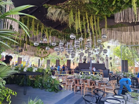 Outdoor banquet area