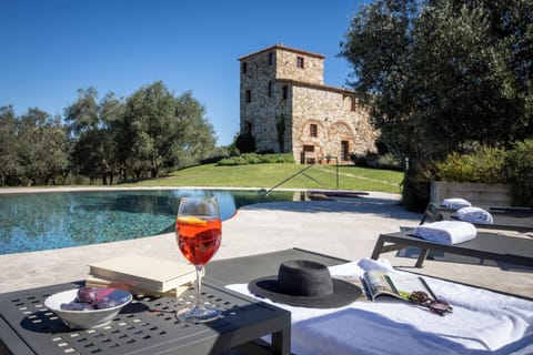 Seasonal outdoor pool, sun loungers