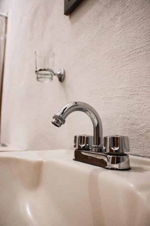 Shower, towels, soap, shampoo