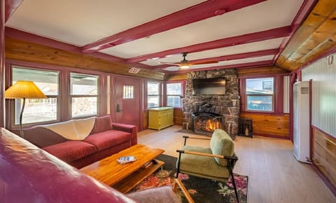 Family Cabin, 2 Bedrooms | Living area | Fireplace
