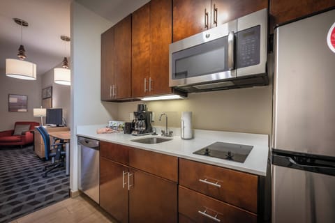 Studio, 2 Queen Beds | Private kitchen | Full-size fridge, microwave, stovetop, dishwasher