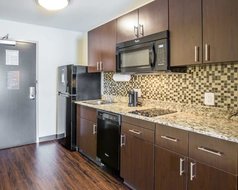 Fridge, microwave, stovetop, dishwasher