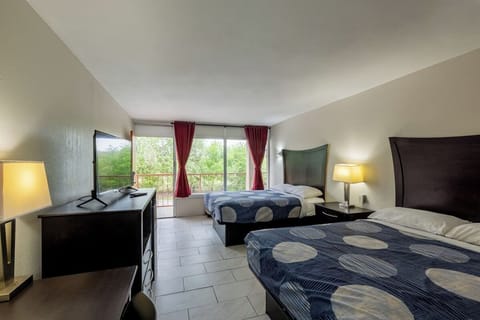 Room, 2 Queen Beds, Non Smoking | Desk, iron/ironing board, free WiFi, bed sheets