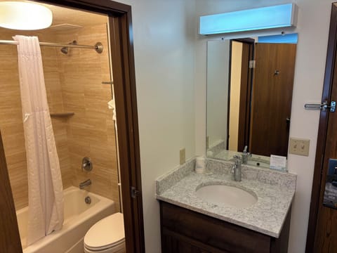 Room, 1 Queen Bed, Non Smoking | Bathroom | Combined shower/tub, hair dryer, towels
