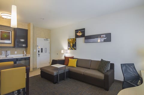 Studio, 1 King Bed with Sofa bed | Living area | 32-inch Smart TV with satellite channels, TV, Netflix