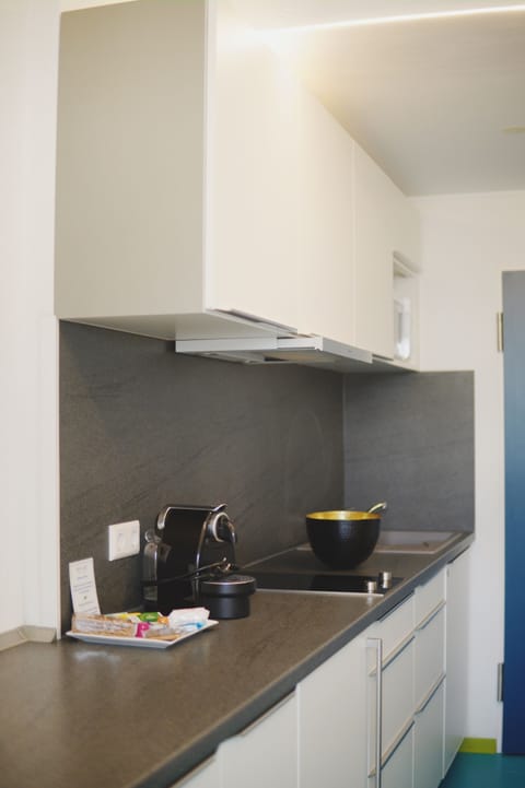 Fridge, microwave, stovetop