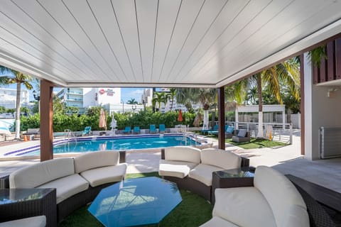 2 outdoor pools, open 8:00 AM to 7:00 PM, pool umbrellas, sun loungers