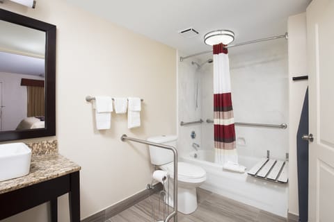 Deluxe Room, 1 King Bed, Accessible (Smoke Free) | Bathroom | Combined shower/tub, deep soaking tub, hydromassage showerhead
