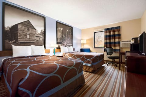 Room, 2 Queen Beds, Non Smoking | Desk, laptop workspace, iron/ironing board, free WiFi
