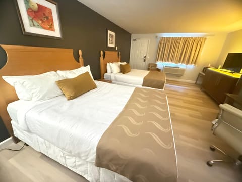 Standard Room, 2 Queen Beds, Non Smoking | Desk, laptop workspace, free WiFi, bed sheets