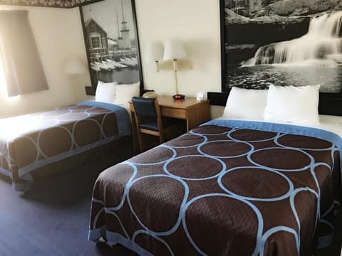 Room, 2 Double Beds, Refrigerator & Microwave | Iron/ironing board, free WiFi, bed sheets