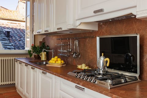 Apartment (3 Bedrooms) | Private kitchen | Fridge, microwave, oven, stovetop