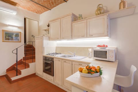 Apartment (1 Bedroom) | Private kitchen | Fridge, microwave, oven, stovetop