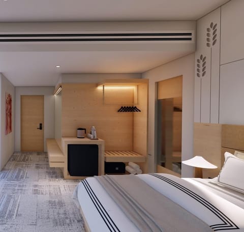 Deluxe Double Room, City View | Egyptian cotton sheets, premium bedding, desk, laptop workspace