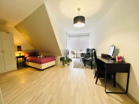 Deluxe Apartment, Balcony, City View | Living area | 30-inch flat-screen TV with cable channels, DVD player