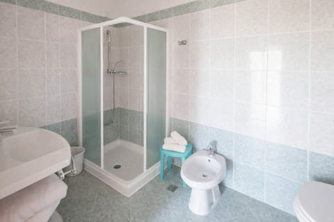 Hair dryer, towels, toilet paper